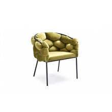 Load image into Gallery viewer, Moss Green Geo Velvet and Black Velvet Dining Chair