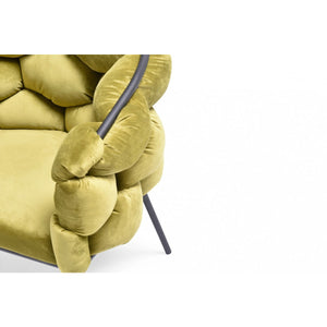 Moss Green Geo Velvet and Black Velvet Dining Chair