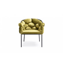 Load image into Gallery viewer, Moss Green Geo Velvet and Black Velvet Dining Chair