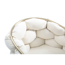 Load image into Gallery viewer, White Geo Velvet and Brushed Brass Velvet Dining Chair