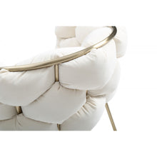 Load image into Gallery viewer, White Geo Velvet and Brushed Brass Velvet Dining Chair
