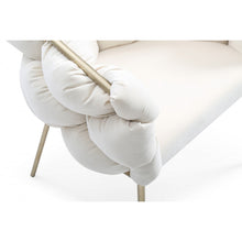 Load image into Gallery viewer, White Geo Velvet and Brushed Brass Velvet Dining Chair