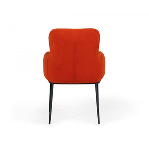 Orange Velvet Dining Chair