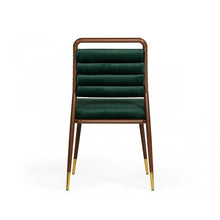 Load image into Gallery viewer, Contempo Dark Green and Walnut Velvet Dining Chair