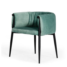 Load image into Gallery viewer, Mod Light Green and Black Velvet Dining or Side Chair