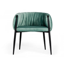 Load image into Gallery viewer, Mod Light Green and Black Velvet Dining or Side Chair