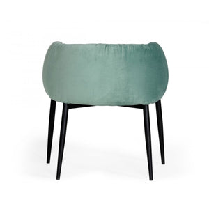 Mod Light Green and Black Velvet Dining or Side Chair