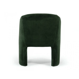 Dark Green Velvet Modern Curvilinear Dining Chair