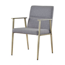 Load image into Gallery viewer, Gray Antique Brass Contemporary Dining Chair