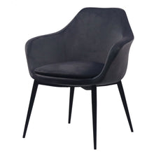 Load image into Gallery viewer, Gray Black Velvet Dining Chair