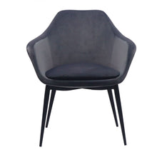 Load image into Gallery viewer, Gray Black Velvet Dining Chair