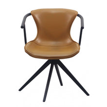 Load image into Gallery viewer, Camel Faux Leather Industrial Dining Chair