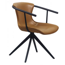 Load image into Gallery viewer, Camel Faux Leather Industrial Dining Chair