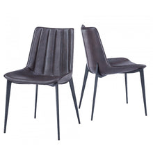 Load image into Gallery viewer, Set of Two Brown Black Modern Dining Chairs