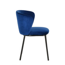 Load image into Gallery viewer, Set of Two Royal Blue Velvet and Black Modern Dining Chairss