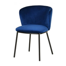 Load image into Gallery viewer, Set of Two Royal Blue Velvet and Black Modern Dining Chairss