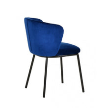 Load image into Gallery viewer, Set of Two Royal Blue Velvet and Black Modern Dining Chairss