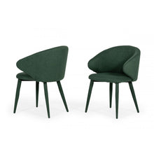 Load image into Gallery viewer, Set of Two Green Fabric Wrapped Dining Chairs