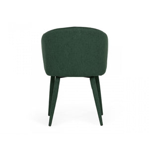 Set of Two Green Fabric Wrapped Dining Chairs