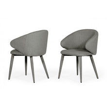 Load image into Gallery viewer, Set of Two Gray Fabric Wrapped Dining Chairs