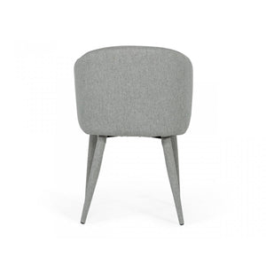 Set of Two Gray Fabric Wrapped Dining Chairs