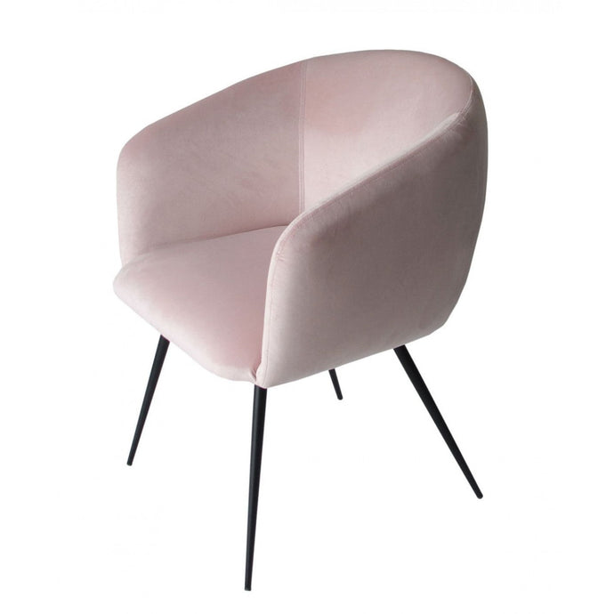 Pink Velvet Modern Dining Chair