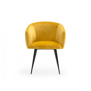 Yellow Velvet Modern Dining Chair