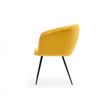 Load image into Gallery viewer, Yellow Velvet Modern Dining Chair