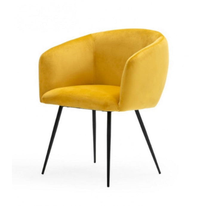 Yellow Velvet Modern Dining Chair