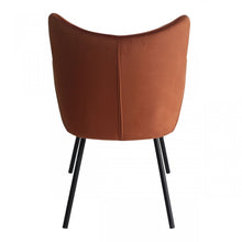 Load image into Gallery viewer, Rust Orange Curvy Velvet and Black Modern Dining Chair