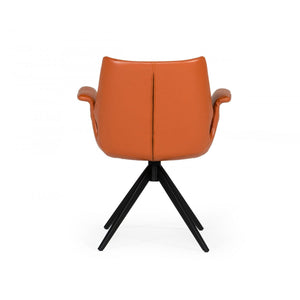 Cognac Faux Leather Dining Chair
