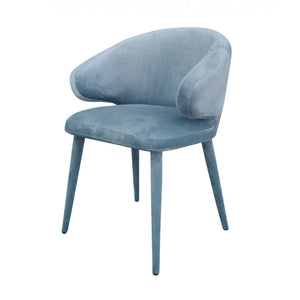 Blue Gray Fabric Wrapped Dining Chair