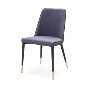 Set of Two Dark Gray Modern Dining Chairs