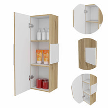 Load image into Gallery viewer, Light Oak and White Multi Purpose Vertical Hanging Cabinet