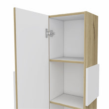 Load image into Gallery viewer, Light Oak and White Multi Purpose Vertical Hanging Cabinet