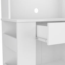 Load image into Gallery viewer, White Pantry Cabinet with Two Door Panels and Side Open Shelves