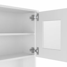 Load image into Gallery viewer, White Pantry Cabinet with Two Door Panels and Side Open Shelves