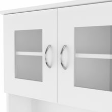 Load image into Gallery viewer, White Pantry Cabinet with Two Door Panels and Side Open Shelves