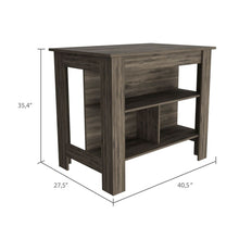 Load image into Gallery viewer, Brown Kitchen Island with Three Storage Shelves