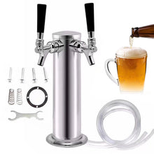 Load image into Gallery viewer, Modern Dual Faucet Stainless Steel Beer Dispenser