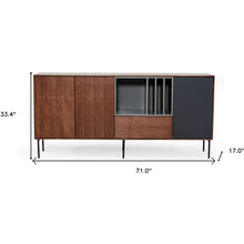 Load image into Gallery viewer, Urban Warm 71&quot; Brown Gray and Charcoal Buffet Server